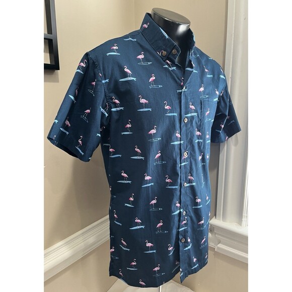 Kenny Flowers Shirt Mens Large Blue The Waka Flockers Flamingo Camp Hawaiian - Picture 3 of 14